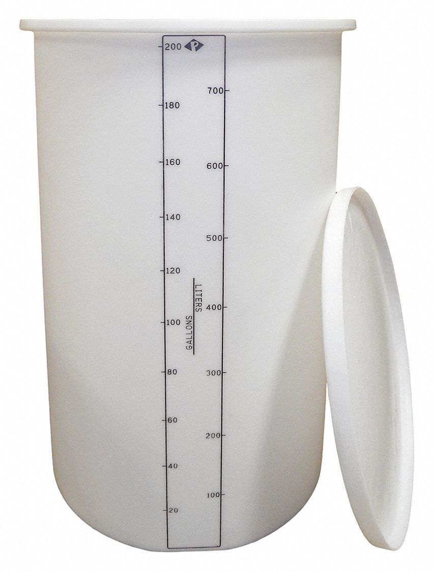 Storage Tank: Single Wall, Vertical, 200 gal, Open Top, 1/4 in Wall Thick, 34 in