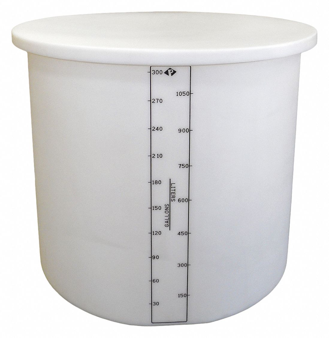 Storage Tank: Single Wall, Vertical, 300 gal, Open Top, 3/8 in Wall Thick, 48 in