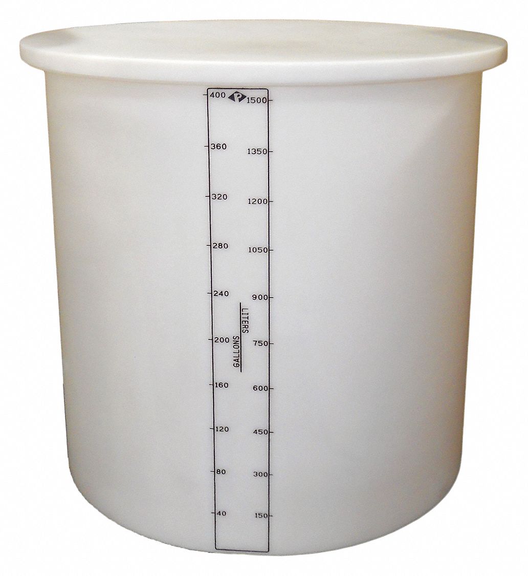 Storage Tank: Single Wall, Vertical, 400 gal, Open Top, 3/8 in Wall Thick, 48 in