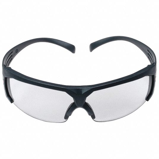 3M Safety Glasses: Traditional Frame, Half-Frame, Gray, Gray, Gray, M  Eyewear Size, Unisex, Plastic