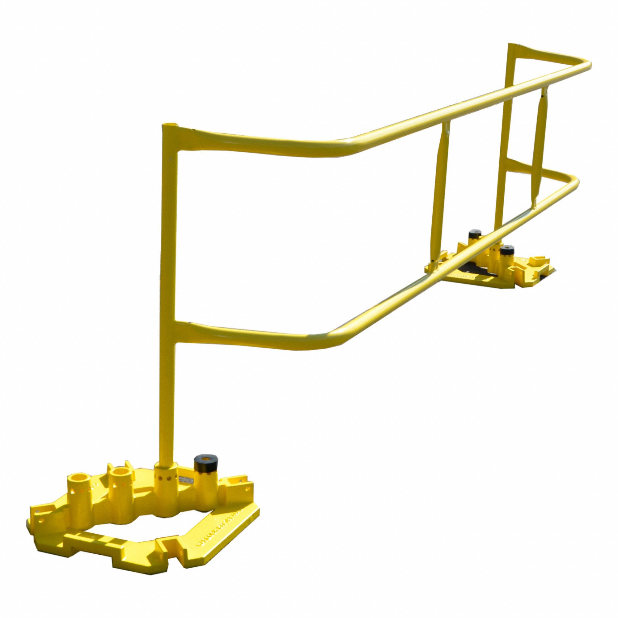 Guardrail: 10 ft x 3 1/2 ft, 19 3/4 in Mid-Rail Ht, Permanent, Guardrail