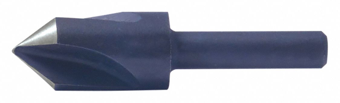 Countersink: 1 1/2 in Body Dia., 3/4 in Shank Dia., Black Oxide Finish, High Speed Steel
