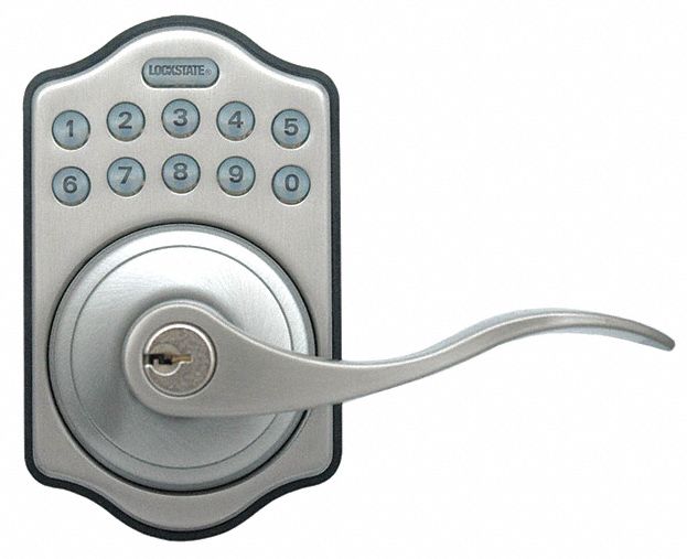 LOCKSTATE Electronic Keyless Lock, 2 3/4 in to 2 3/8 in Backset ...