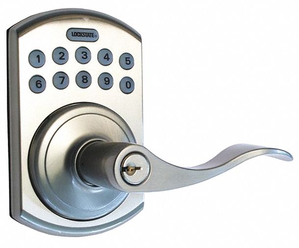 Electronic Keyless Lock: Entry with Key Override, Keypad, Cylindrical Mounting, Lever, L5i