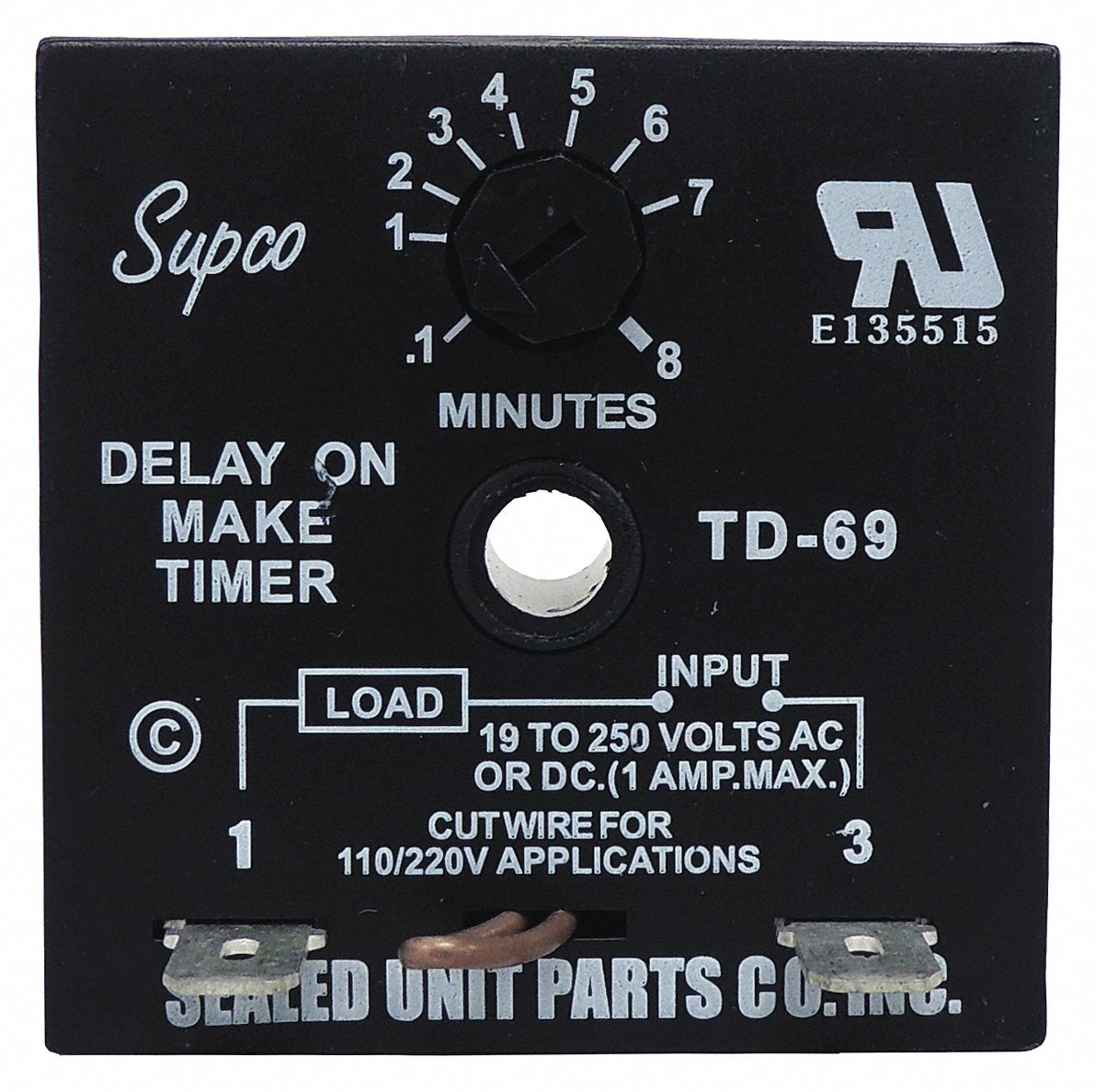 Single Function Encapsulated Timing Relay: Surface Relay Mounting, 19 to 250V AC/DC