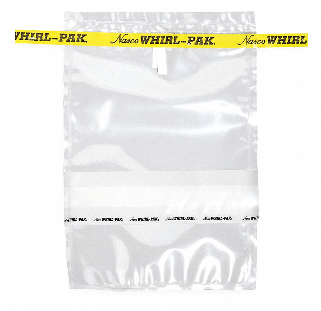 Sampling Bag: Write-On, Sterile, 13 fl oz Capacity - oz, 384 mL Capacity - mL, 3 mil Thick