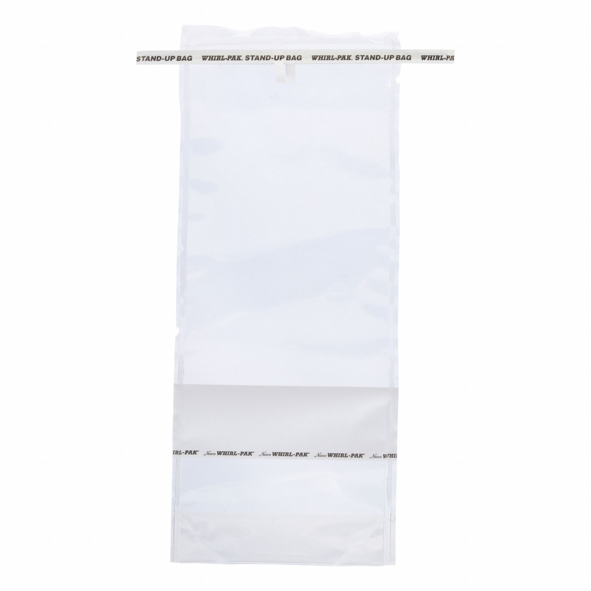 Sampling Bag: Self-Standing, Sterile, 42 fl oz Capacity - oz, 1.24 L Capacity - mL