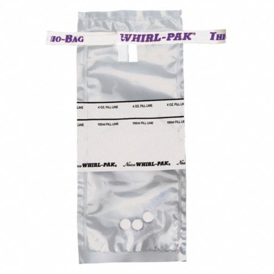 Sampling Bag, 7.3 in Length, 3 in Width, 3.4 oz Capacity, 0.057mm ...