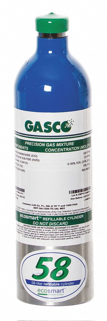 GASCO, Air, Refillable, Calibration Gas - 407N34