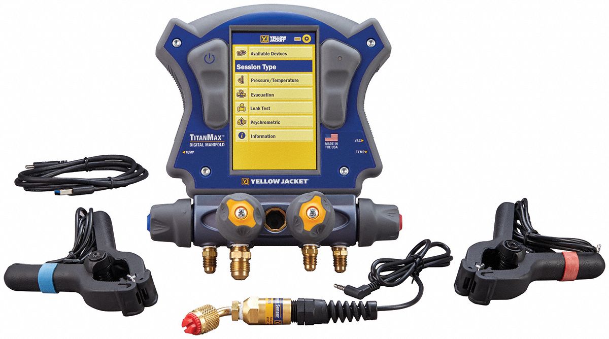 Manifold Gauge: 4 Valves, Series TITANMAX™, YJACK VIEW®
