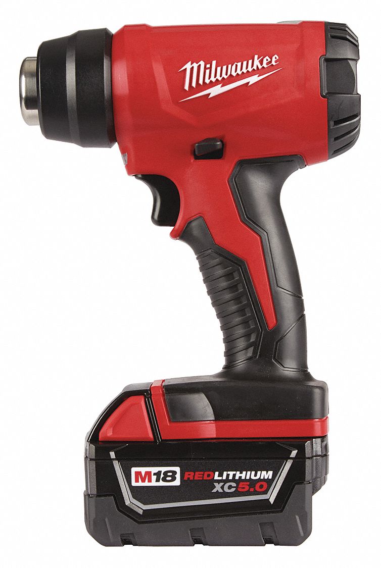 MILWAUKEE Electric Heat Gun Kit 18V DC, 875°F 408L72268821 Grainger