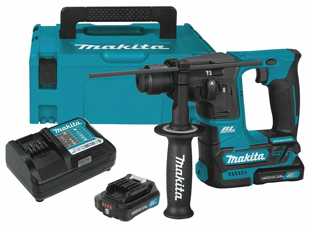 MAKITA Cordless Rotary Hammer Kit PistolGrip, 12V DC, SDSPlus, 5/8