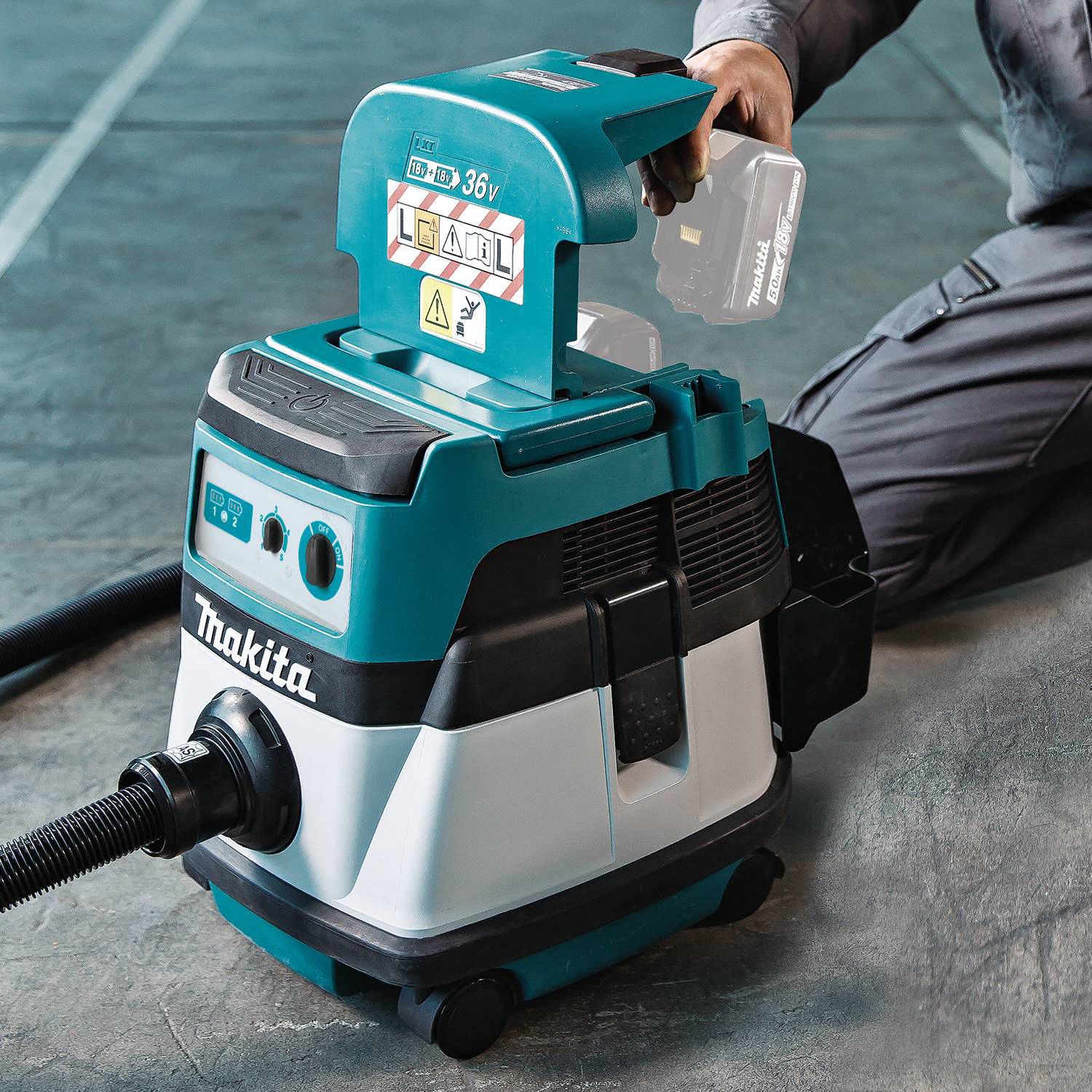 MAKITA Cordless, Portable Shop Vacuum, 2.1 gal, Plastic, 74 cfm Vacuum