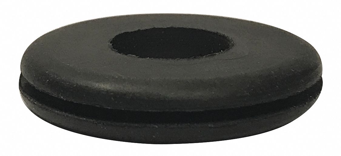 GRAINGER APPROVED Style 1 Rubber Grommet, 1/2 in I.D., 1 1/4 in O.D., 1/16 in Panel Thickness