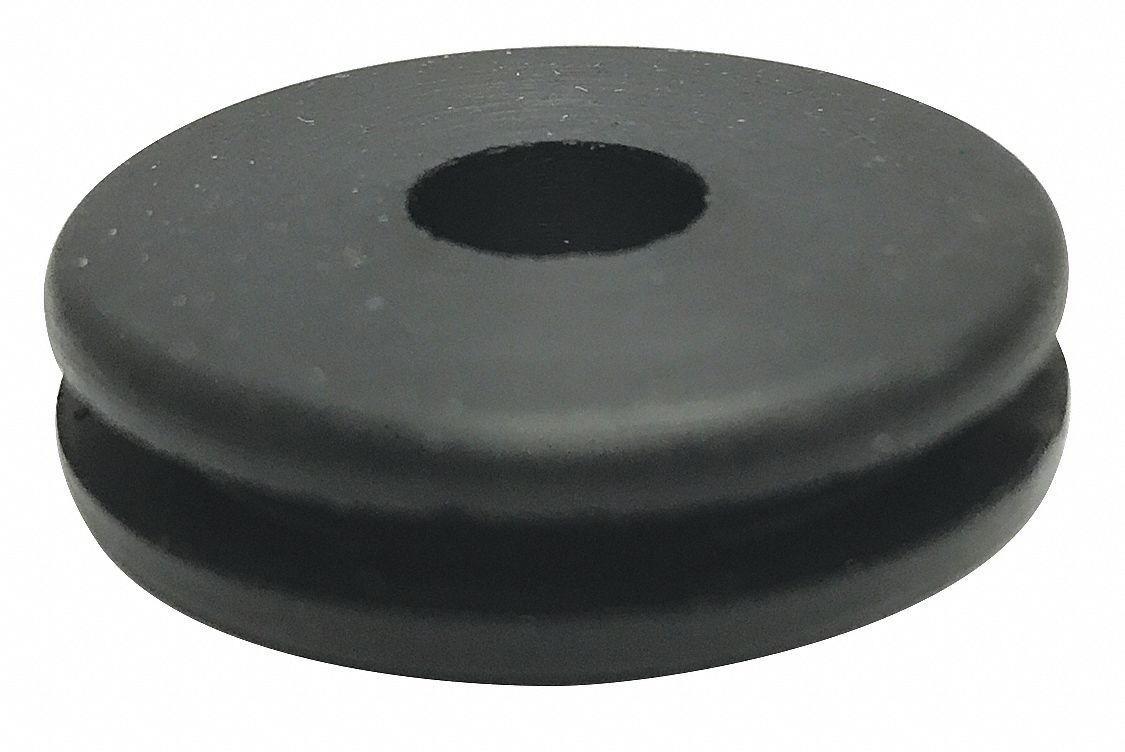GRAINGER APPROVED Style 1 Rubber Grommet, 3/8 in I.D., 1 1/4 in O.D., 1/8 in Panel Thickness