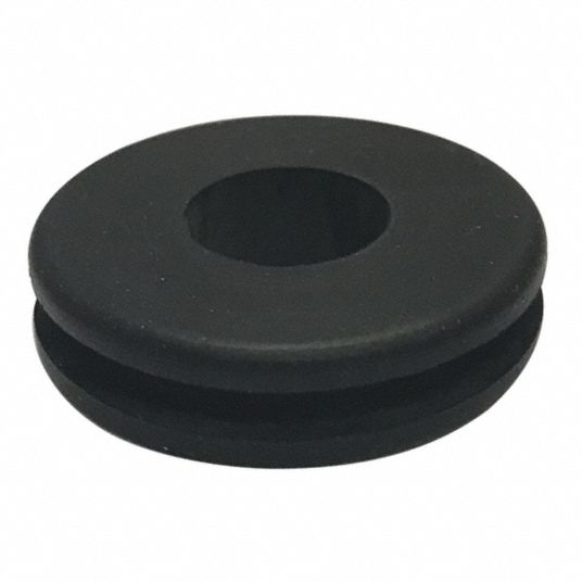 GRAINGER APPROVED Style 1 Rubber Grommet, 1/2 in I.D., 1 1/4 in O.D., 1/8 in Panel Thickness