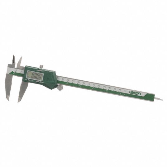 INSIZE 4-Way Digital Caliper: 0 in to 8 in/0 to 200 mm Range, ±-0.0012 in  Accuracy, SPC Output