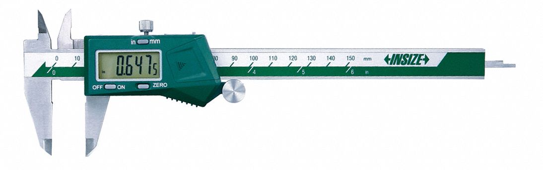 4-WAY DIGITAL CALIPER, 0 TO 12 IN/0 TO 30MM RANGE, +/--012 IN ACCURACY, STAINLESS STEEL