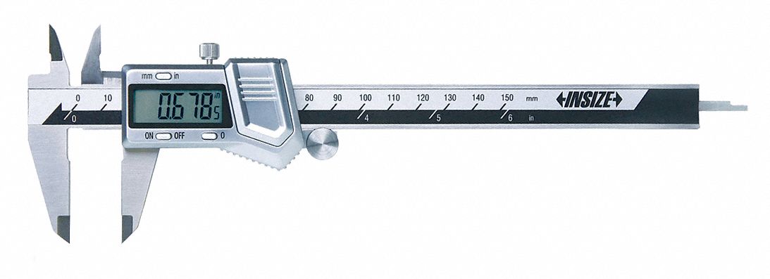 4-WAY DIGITAL CALIPER, 0 TO 6 IN/0 TO 15MM RANGE, +/--012 IN ACCURACY, STAINLESS STEEL