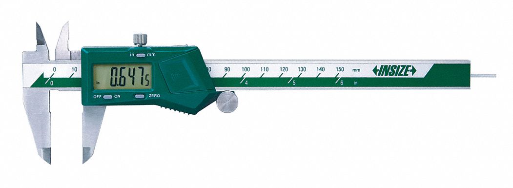 4-Way Digital Caliper: 0 in to 6 in /0 mm to 150 mm, Inch/Metric, +/- 0.0012 in Accuracy