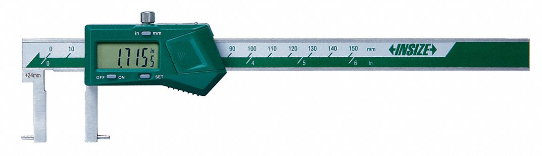 Inside Point Digital Caliper: 0.9000 in to 6 in /24 mm to 150 mm, Cabled, Inside Point
