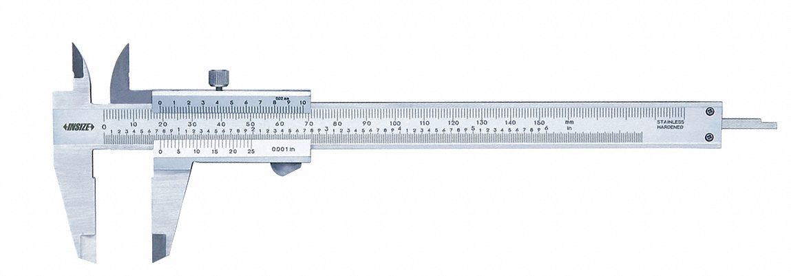 Standard Gage 00534016 Vernier Caliper with Locking Lever   150 mm/6 inch with elastic closure/0.05 mm/1/128 Inch 