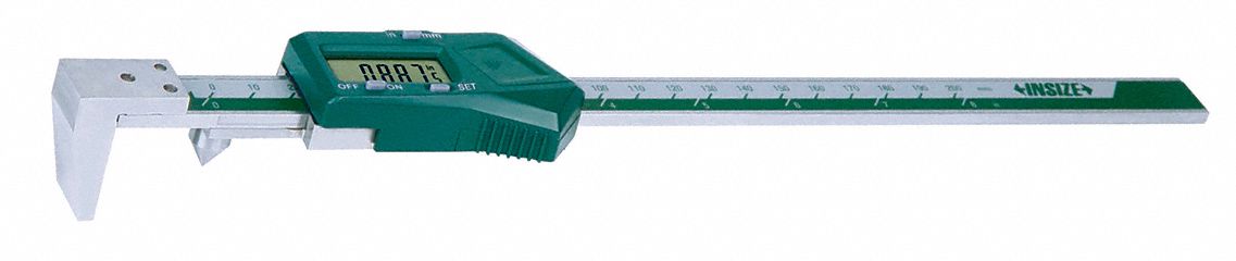 Back Jaw Centerline Digital Caliper: 0.2000 in to 12 in /5 mm to 300 mm, Cabled, Back Jaw