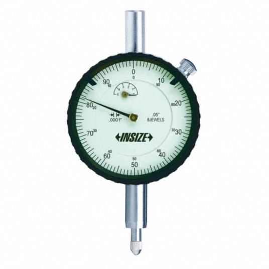 INSIZE Continuous Reading Dial Indicator, AGD 2, 2.205 in Dial Size, 0 ...