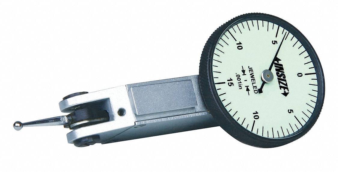 Dial Test Indicator, Vertical Indicator Style, White, 0 to 0.030" Range