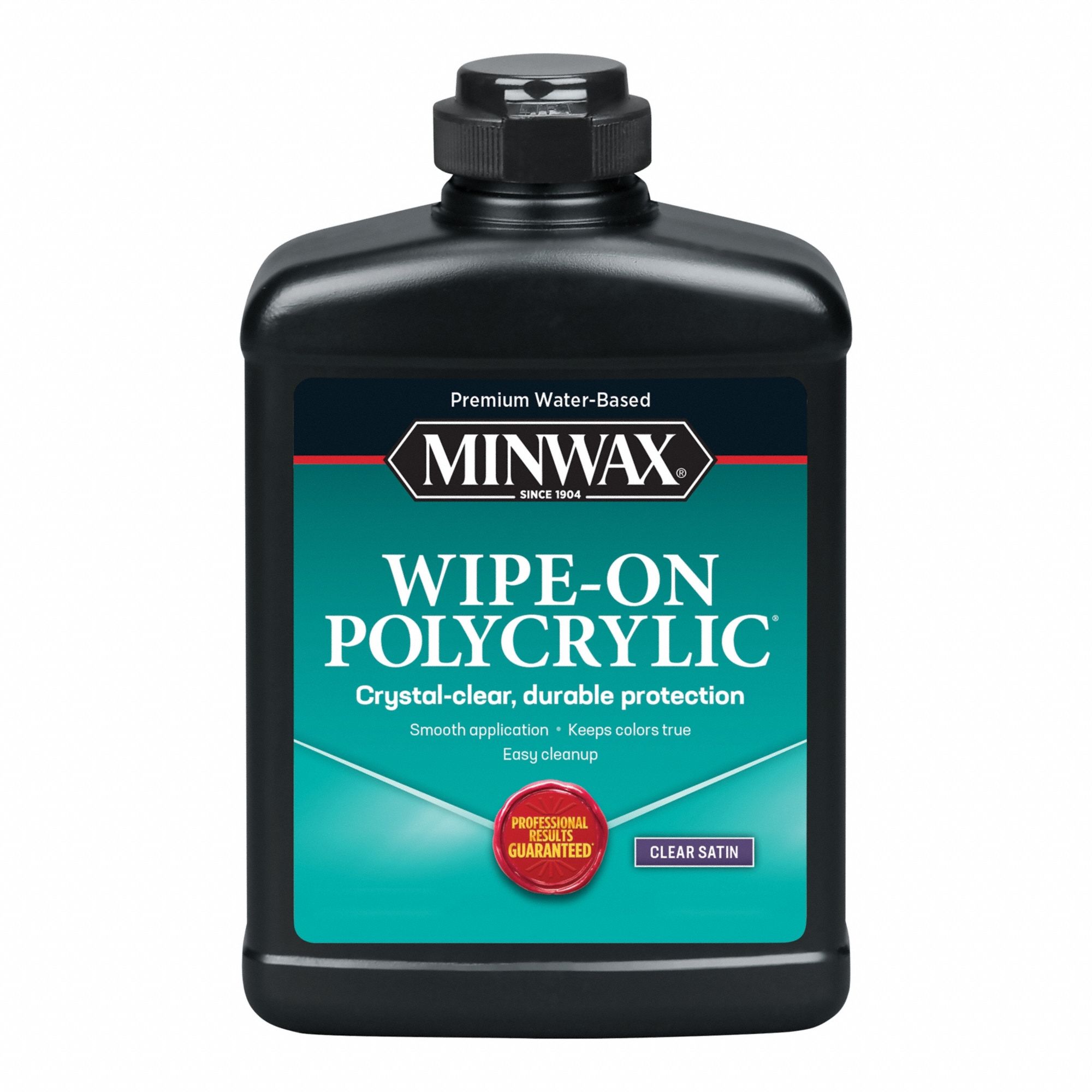 Finish: Varnish, Interior, Water, 1 pt Container Size, Wood, Satin, Clear, Clear, Wipe-On