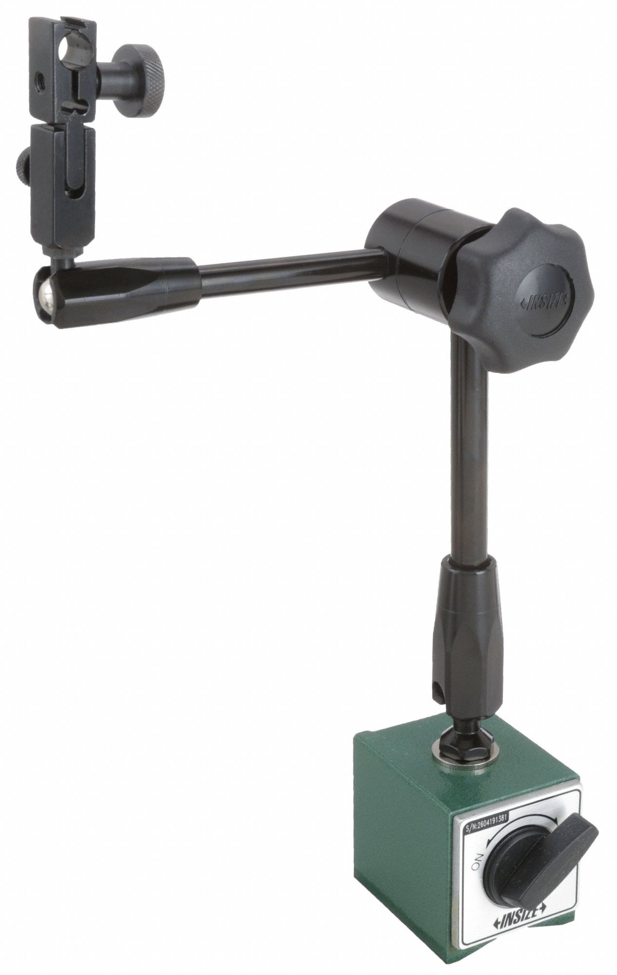 MAGNETIC-BASE INDICATOR HOLDER, ARTICULATING ARM, 176 LBF HOLDING POWER, STEEL