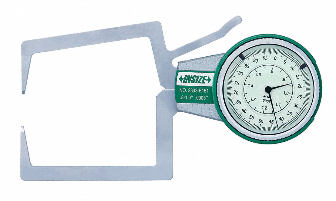 INSIZE, 0 to 0.8 in Range, +/0.0012 in Accuracy, External Dial Caliper