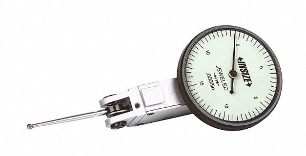 Horizontal Dial Test Indicator: 0 in to 0.03 in, Horizontal, Inch, +/- 0.0005 in