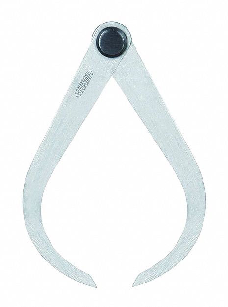 OUTSIDE FIRM-JOINT CALIPER, .669 TO 7.874 IN, SPRING, STOP, SOLID POINTS, STEEL, FLAT LEG