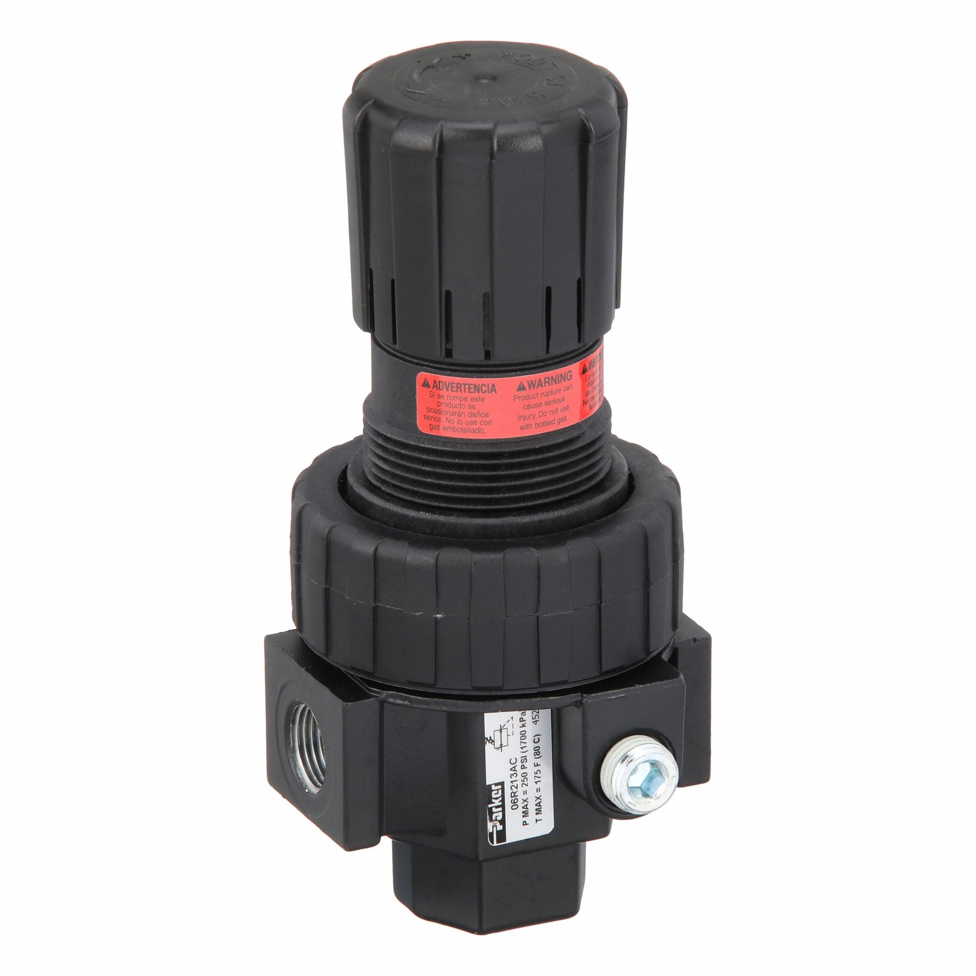 Compressed Air Regulator: Zinc, 3/8 in NPT, 60 cfm, 2 psi to 125 psi, 125 psi Max Op Pressure