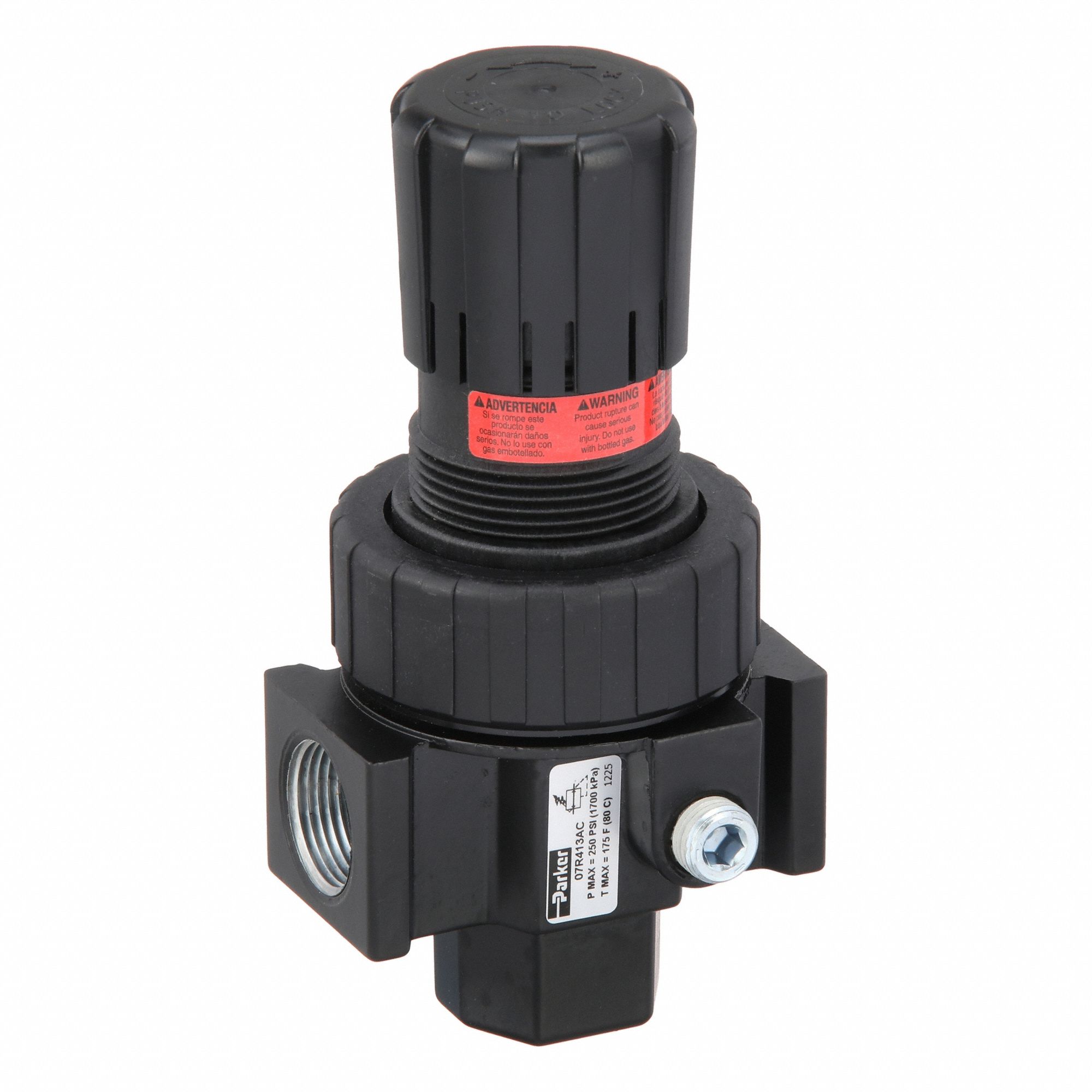 Compressed Air Regulator: Zinc, 3/4 in NPT, 90 cfm, 2 psi to 125 psi, 250 psi Max Op Pressure