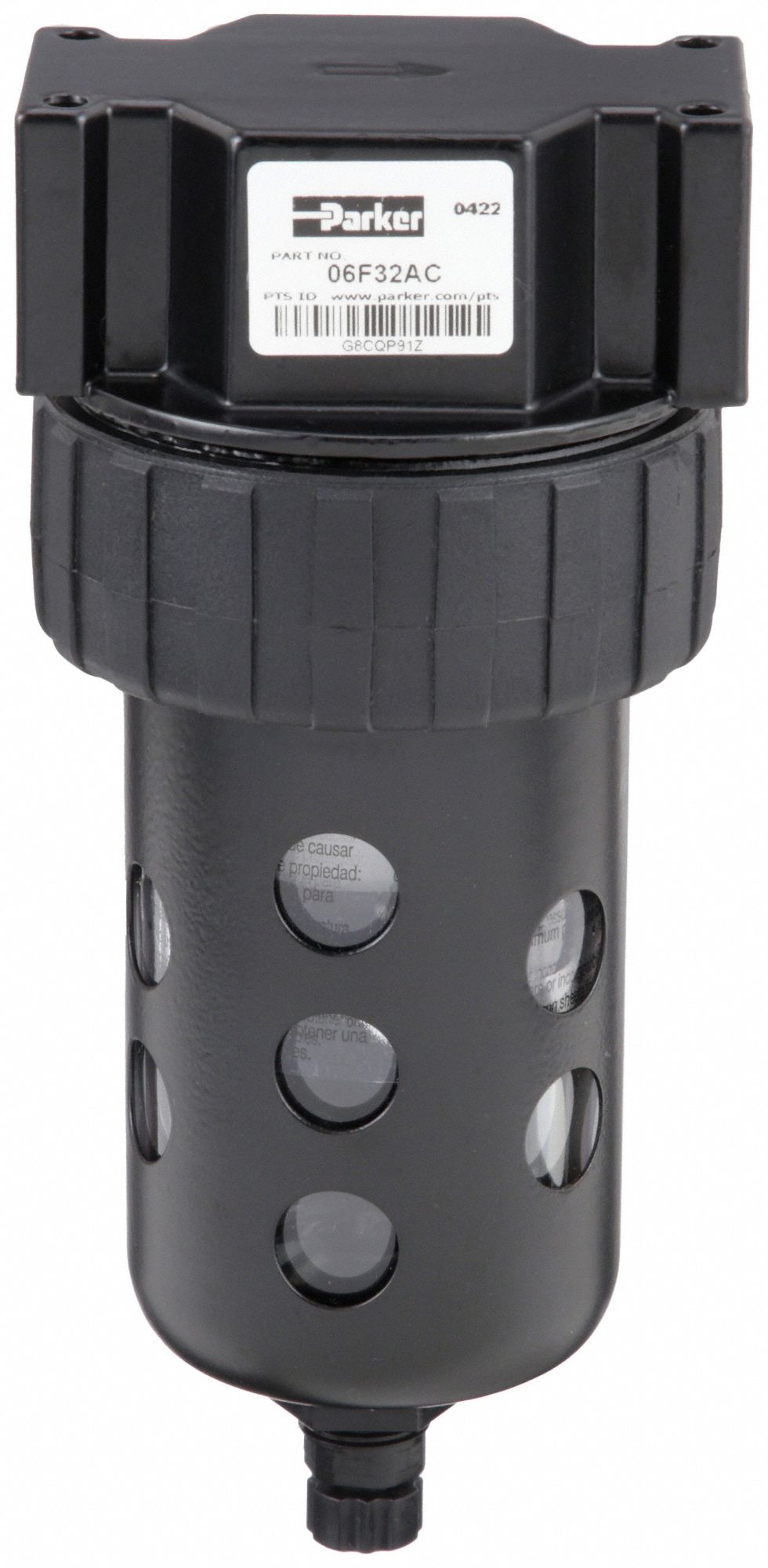 PARKER, Particulate, 1/2 in NPT, Compressed Air Filter 409X6706F32AC