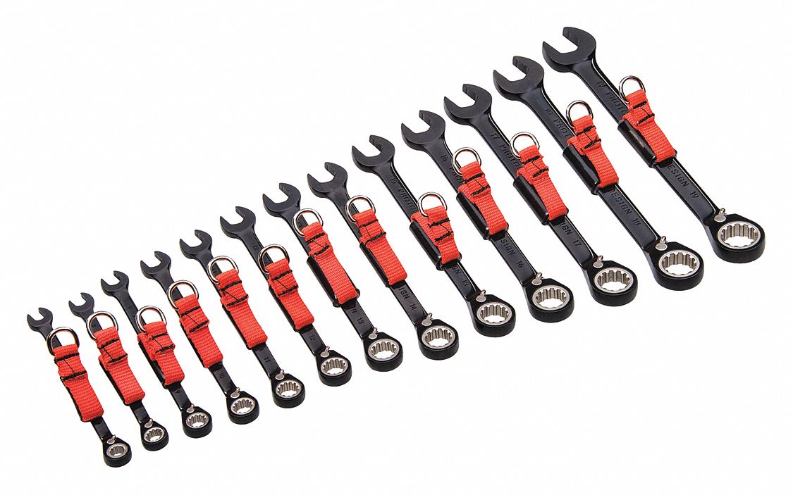 PROTO WRENCH RATCHETING SPLINE 13PC ST BK Combination Wrench Sets