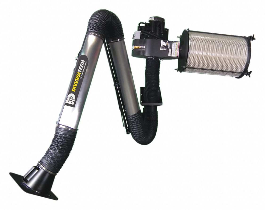 DIVERSITECH FUME EXTRACTOR, WALL MOUNT, 1 PHASE, INPUT 230 V, 10 FT ARM