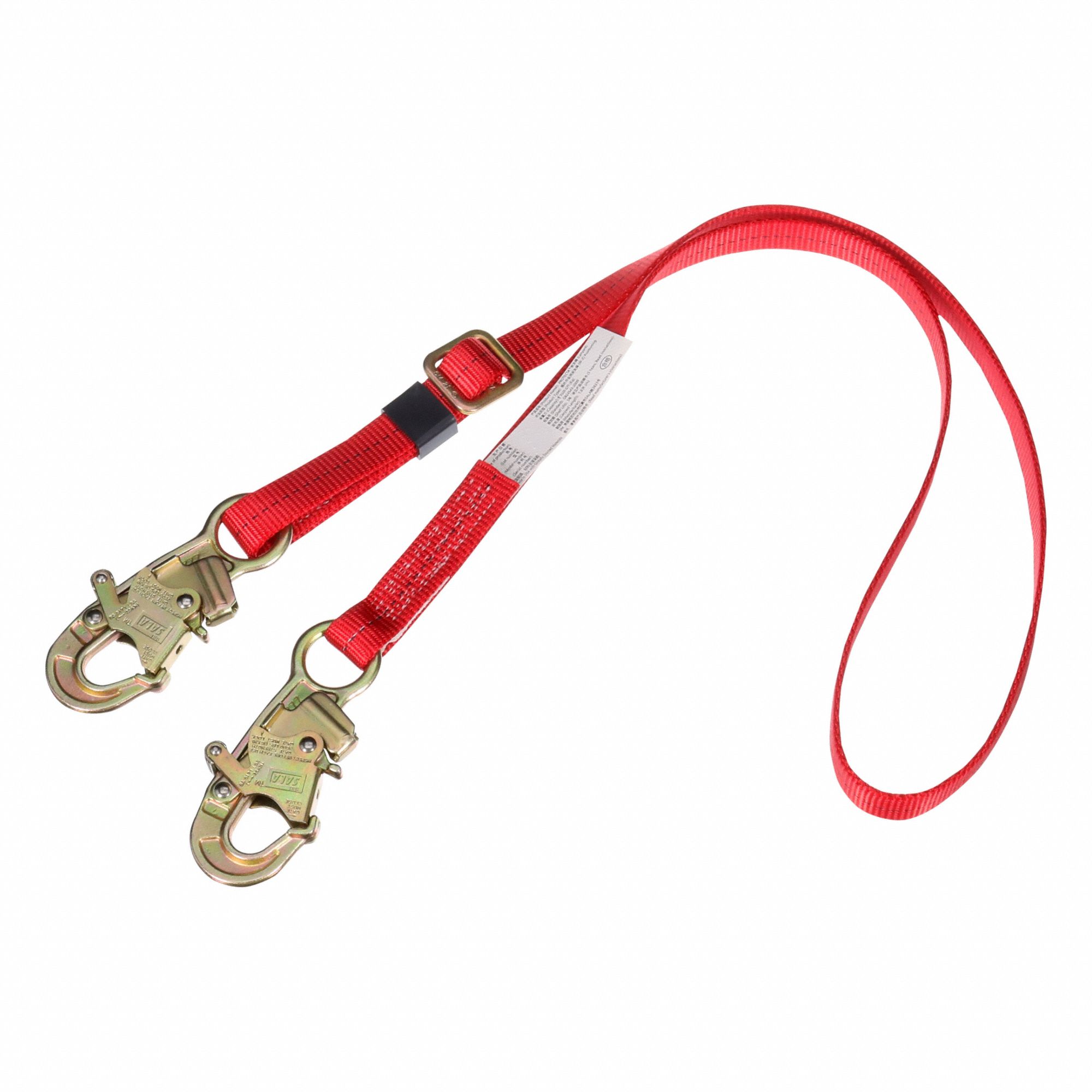 Positioning Lanyard: Steel Snap Hook, Steel Snap Hook, 6 ft Lg, 310 lb Capacity, Adj Lg