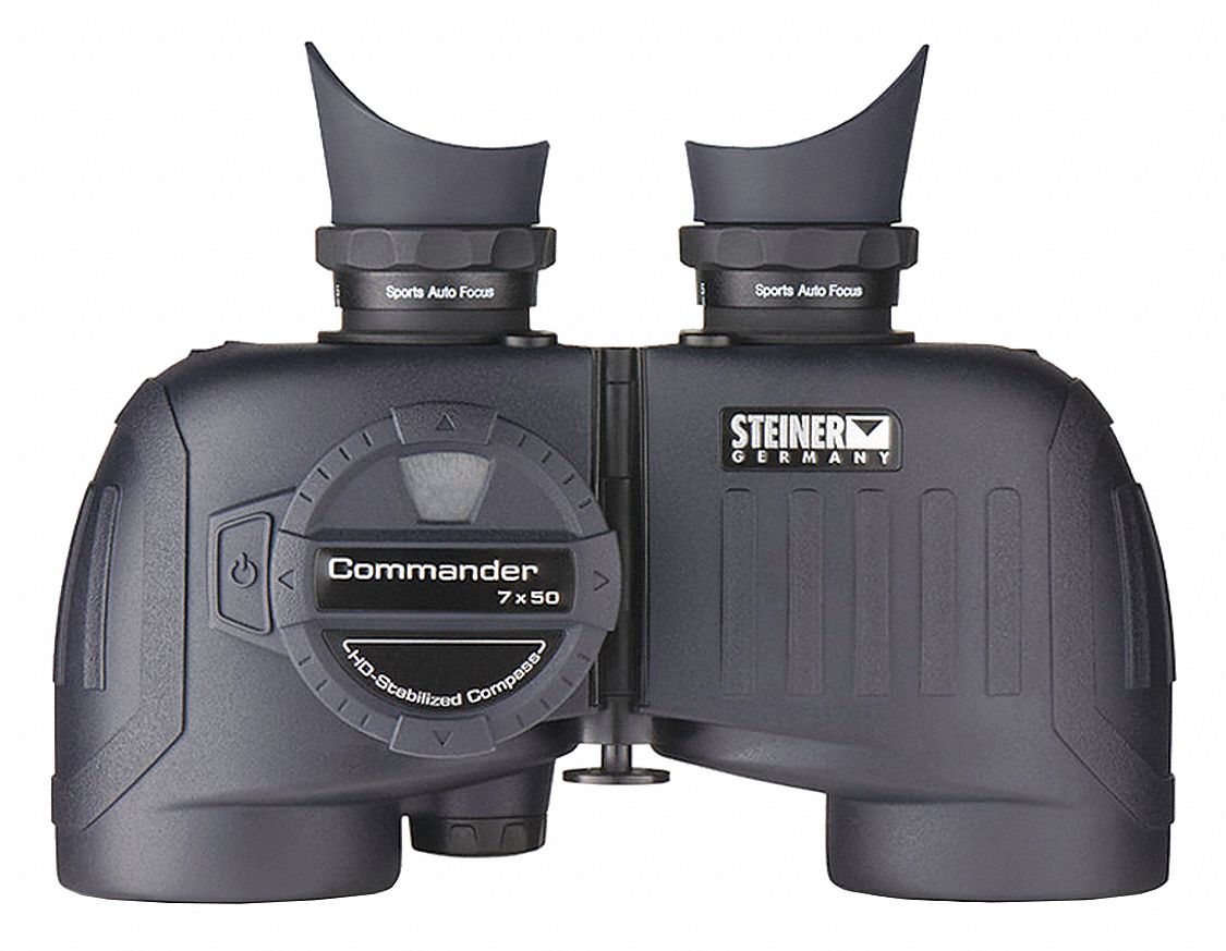Binocular: Commander with Compass, 7X, 438 ft @ 1000 yd, Porro, Weather Resistant