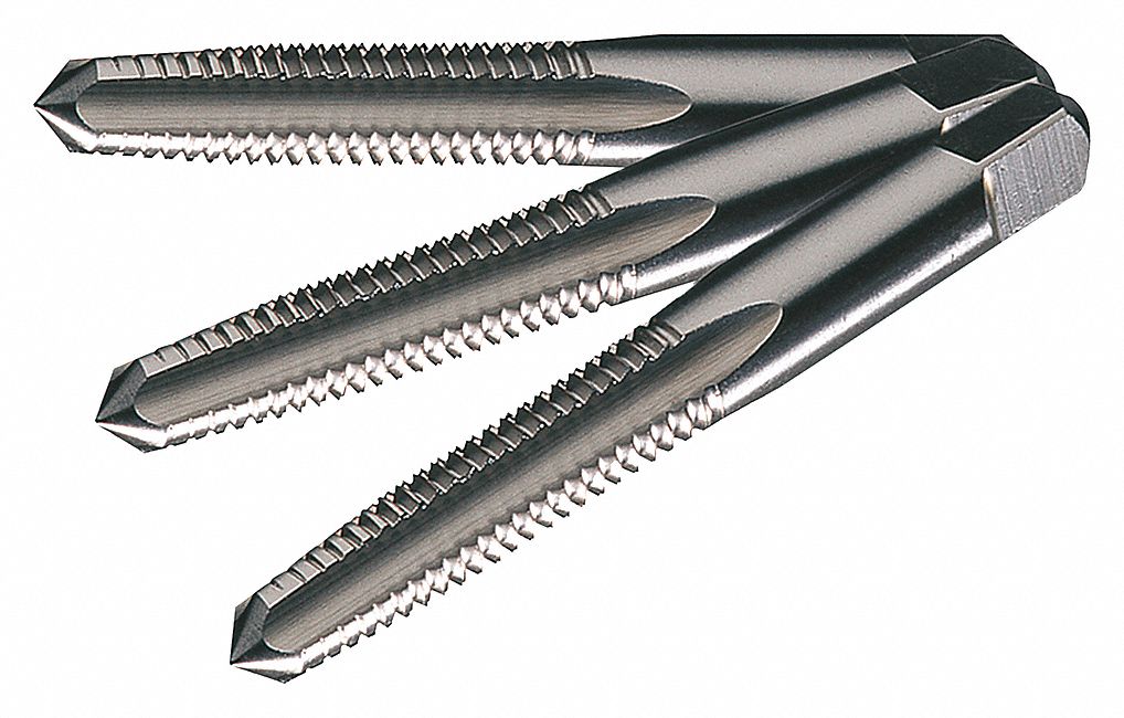 JEU TROIS TARAUDS À MAIN, FILETAGE TARAUD M14X2,0, FILETAGE 42,07 MM LONG, 91,28 MM LONG, ACIER RAPIDE