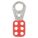 LOCKOUT HASP, STANDARD, 1 IN OPENING, RED, 6 PADLOCKS, SNAP-ON, 4½ IN L