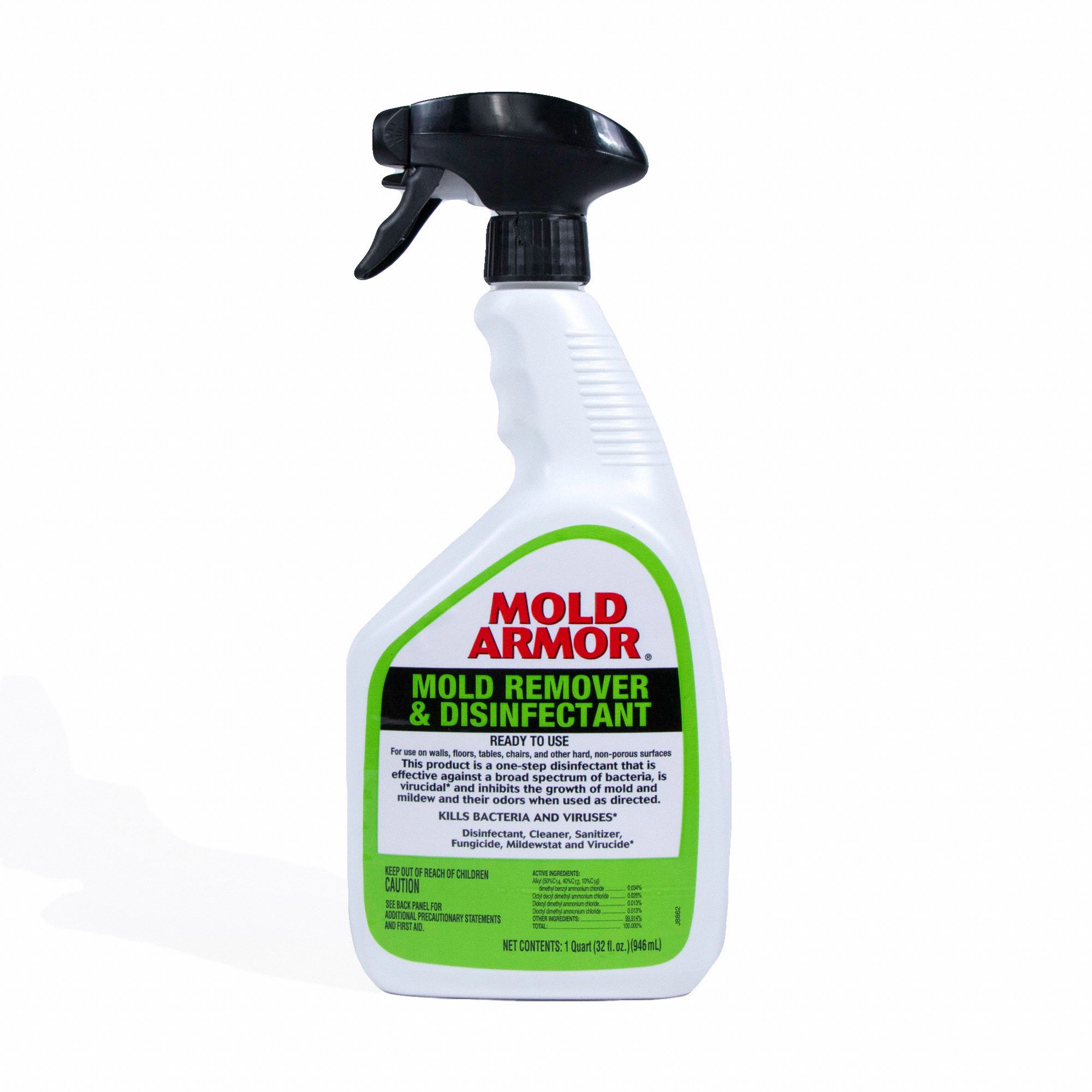 Mold and Mildew Disinfectant: Trigger Spray Bottle, 32 oz Container Size, Ready to Use