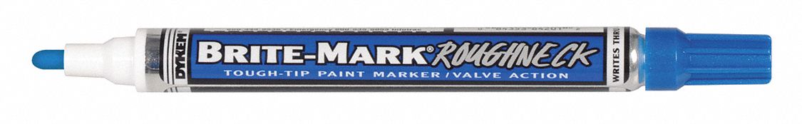 Liquid Paint Marker: 1.3 mm Tip Wd, Fiber Nib, Blue, Point, Rough Surfaces