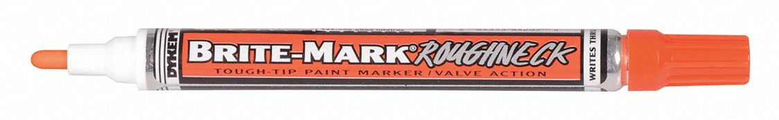 Liquid Paint Marker: 1.3 mm Tip Wd, Fiber Nib, Orange, Point, Rough Surfaces