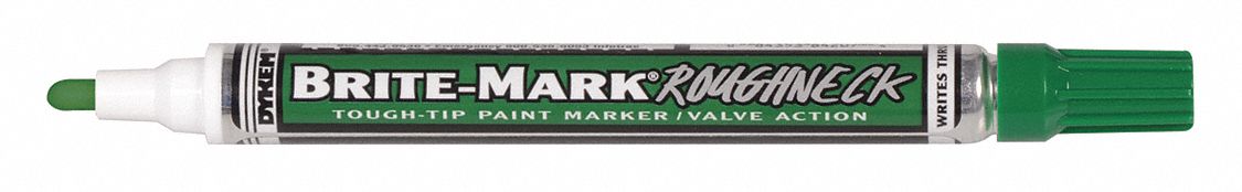 Liquid Paint Marker: 1.3 mm Tip Wd, Fiber Nib, Green, Point, Rough Surfaces