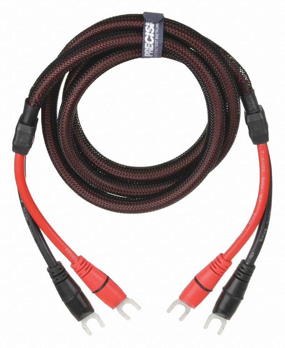 Test Leads: 79 in Lg, Spade Lug, 0.314 in Meter Connection End Size, Spade Lug, TLPWR1