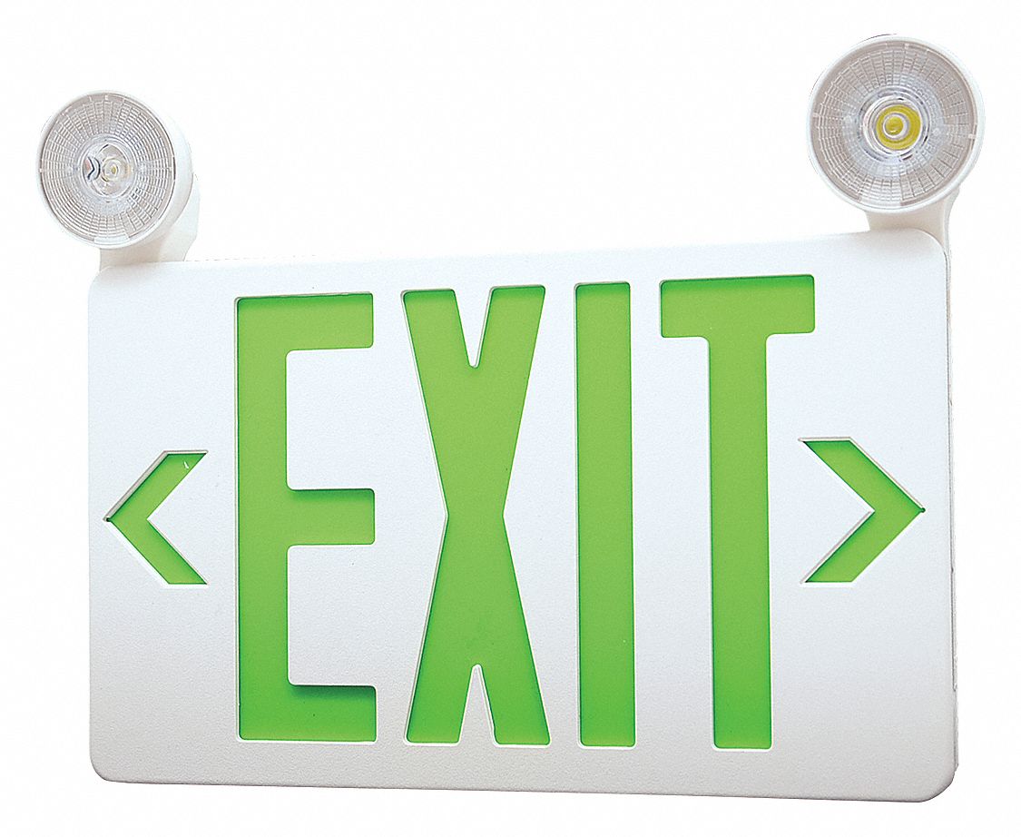 White, 1 or 2 Faces, Exit Sign with Emergency Lights 40CP8740CP87