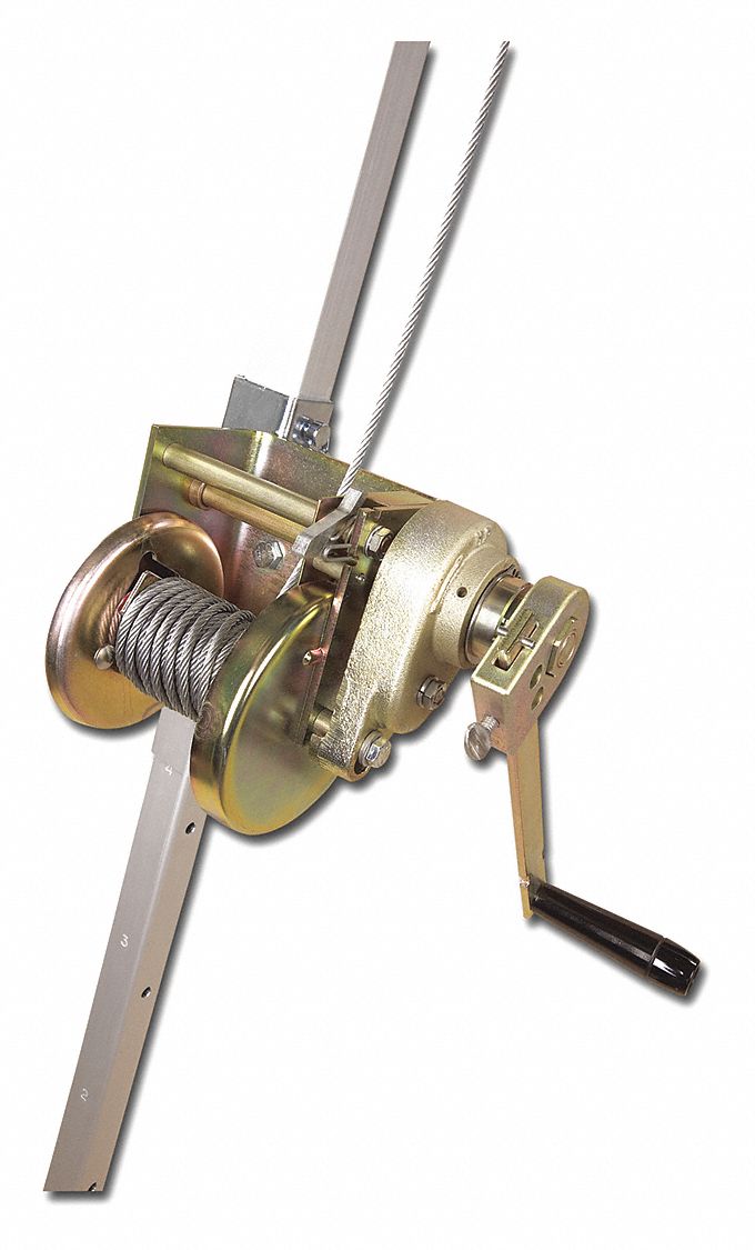 3M DBISALA Winch,30 Galvanized Cable 310 lb Winch Wt Capacity, Snap